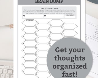 Brain Dump | Brain dump printable, brain dump inserts, journal printables, journal for women, journal printables pages, journaling printable