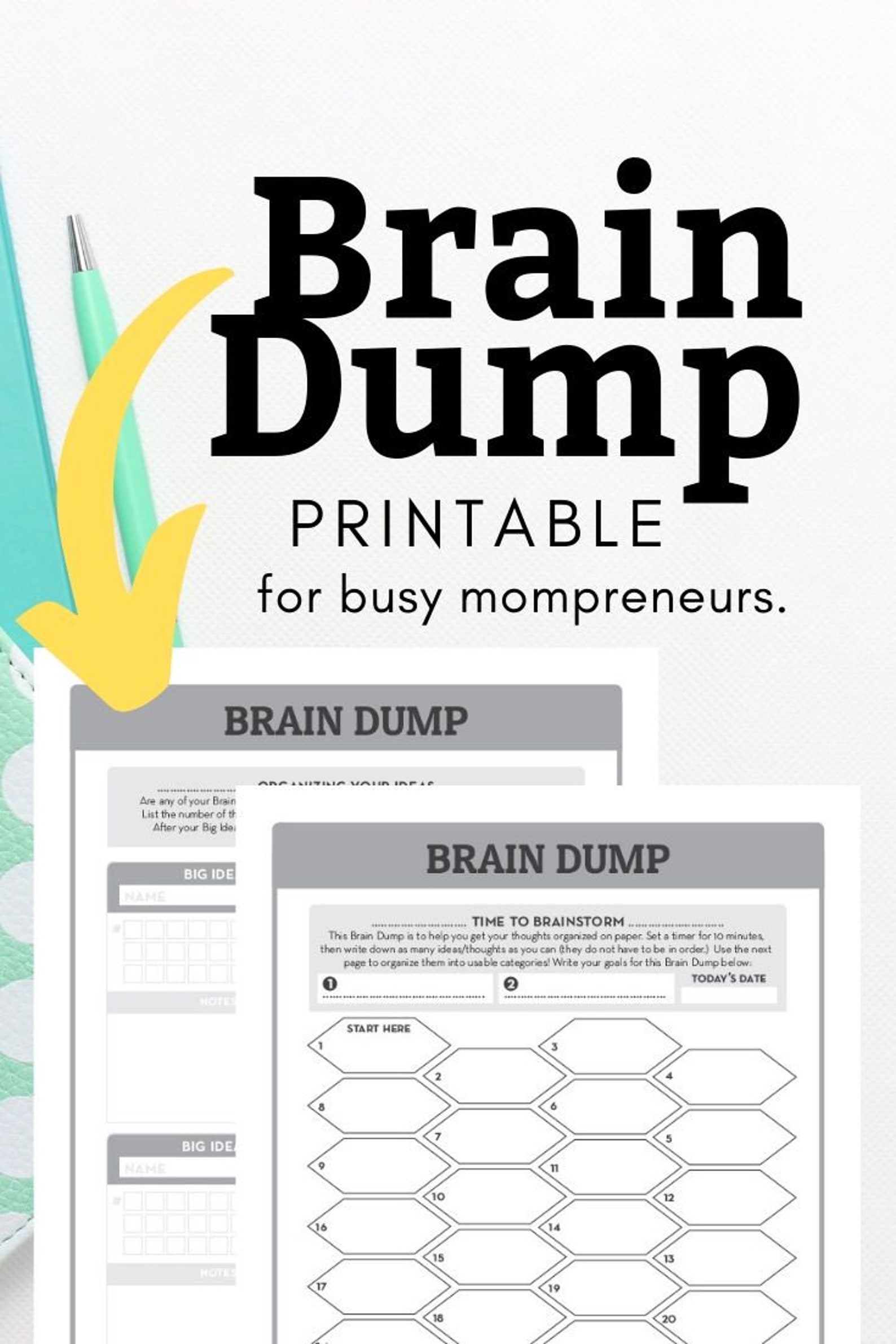 Brain Dump Brain Dump Printable Brain Dump Inserts Journal Etsy UK