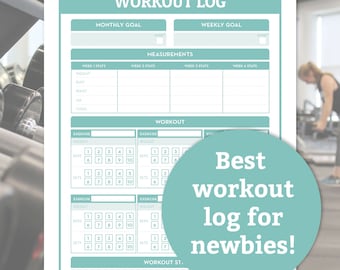 Workout Log | Workout planner, workout plan, workout printable, workout program, workout print, workout woman, workout men, workout guide