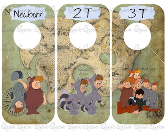 Peter Pan Lost Boys Closet Dividers, Lost Boys, Boys Nursery, Closet Dividers, Baby Shower Gift