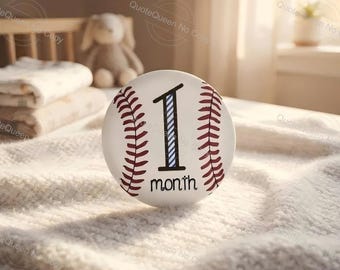 Baseball Baby Monthly Stickers, Milestone Photo Props, Shower Gift, Customized Option available!