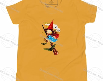 Vintage Witch Youth Unisex T-Shirt – Soft Cotton, Fall Adventure Style