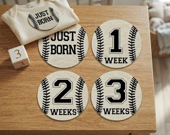 Baseball Baby Monthly Stickers, Milestone Photo Prop, Shower Gift Set