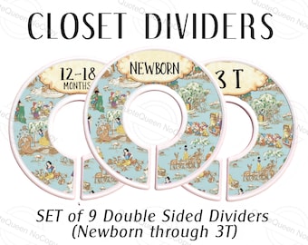 Snow White Princess Closet Dividers, Set of 9, Newborn to 3T (Double-Sided)