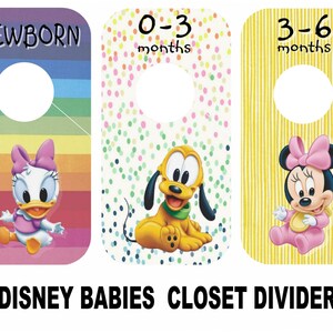 Mickey Mouse, Minnie Mouse, Babies Closet Dividers, 6.75 x 3.5 inches, Baby Shower Gift, Baby Nursery image 1