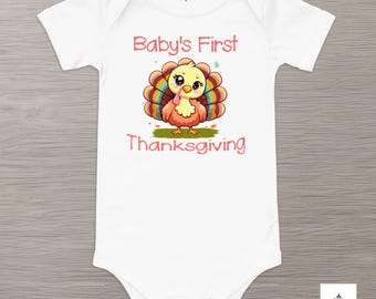My First Thanksgiving Baby Girl Onesie – Soft Cotton, Eco‑Friendly & Artist‑Designed