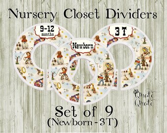Western Nursery Closet Dividers, Cowboy Cowgirl Theme (Newborn-3T)