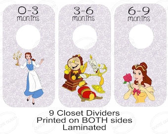 Beauty and the Beast Baby Closet Dividers, Belle Princess Nursery Organization