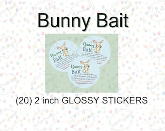 Easter Bunny Bait Stickers, Glossy Labels (2 inch)