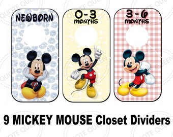Disney Babies, Mickey Mouse,  Mouse, Closet Dividers, Baby Shower Gift, Baby Nursery, Baby Boy, Organization, Baby Clothes