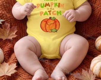 Classic Fall Theme, Pumpkin Patch, Unisex, 100% Cotton Envelope Neck Three-Snap Closure