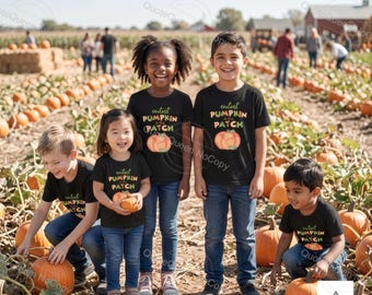 Classic Fall Theme, Pumpkin Patch, Unisex, Organic cotton kids t-shirt