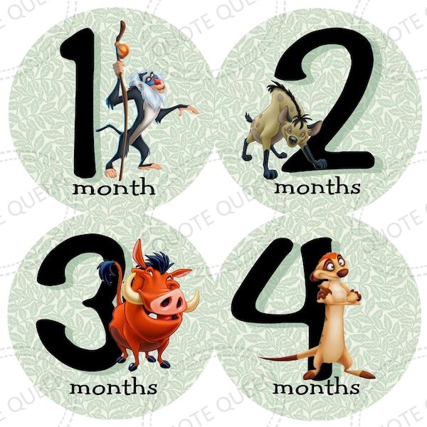 FREE GIFT, Lion King Monthly Stickers, Lion King stickers, Onesie Stickers, Baby Shower Gift, Lion King, Pumba, Simba, Mufasa, Scar, Nala