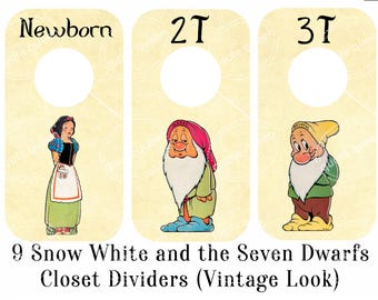 Snow White Vintage Design Nursery Closet Dividers, Baby Clothes Organizer