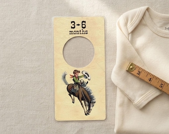 Western Baby Closet Dividers, Bucking Bronco, Laminated (Set of 6)