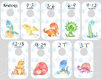 Dinosaur Baby Closet Dividers, Blue Polka Dot Nursery Organizer