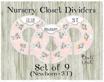 Nursery Closet Dividers, Zoo Animals, Newborn to 3T Sizes
