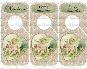 Cherubs 9 Antique Closet Dividers, Double-Sided Laminated Nursery Organizer