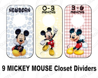 Mickey Mouse Inspired Theme, Baby Closet Dividers, Nursery Organization, New Mom Gift!