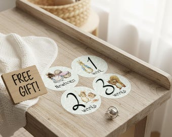 FREE GIFT! Peter Rabbit Baby Monthly Stickers, Newborn - 3 Weeks, Milestone Set
