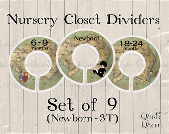 Lost Boys Nursery Closet Dividers, Baby Clothes Organizer (Set of 9)