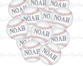 Custom Baseball Stickers, 2-Inch Round Gloss Personalized Address Labels