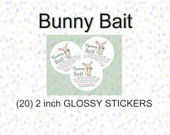 Easter Bunny Bait Stickers, 2" Glossy Labels