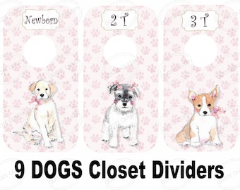Puppy Closet Dividers, Dog Clothes Organizers, Nursery Decor, Baby Shower Gift