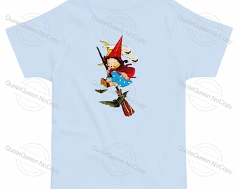 Vintage Witch Toddler T-Shirt – Soft Cotton, Fall Adventure Style