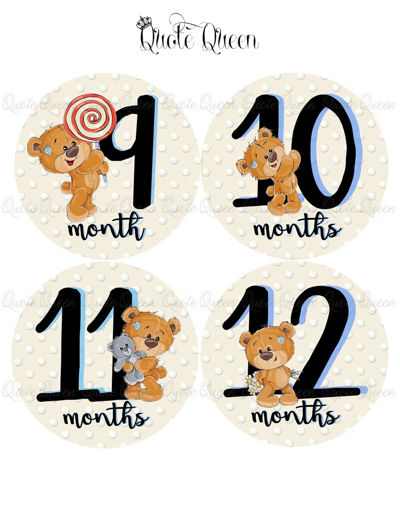 FREE GIFT, Baby Bear Monthly Stickers, Bear Monthly Stickers, Monthly Stickers, Onesie Stickers, Baby Gift, Baby Shower Gift image 3