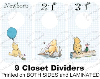 Winnie the Pooh Baby Closet Dividers, Laminated Nursery Organizer
