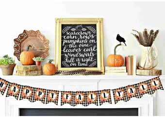 Happy Fall Y'all Banner/Garland, Bunting Flags, Happy Fall Y'all, Fall Flag Decorations,Digital Download, Pumpkins,Farmhouse Decor Downloads
