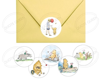 Winnie the Pooh Stickers, 2 inch Glossy Round (20 ct)