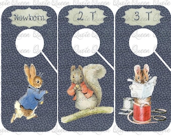 Beatrix Potter Clothes Dividers, Baby Shower Nursery Organizer, Newborn to 3T