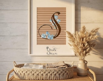 Initial Digital Download, Letter S, Message for Custom Designs.