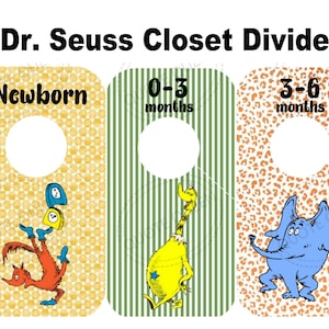 Dr. Seuss Closet Divider, Cat in the Hat, Closet Divider, Closet Organizer, Shower Gift, Baby Shower, Organizer, Lorax, Thing 1 and Thing 2