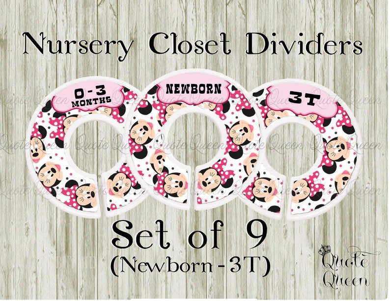 Minnie Mouse Closet Dividers Hot Pink Minnie Mouse Disney Etsy
