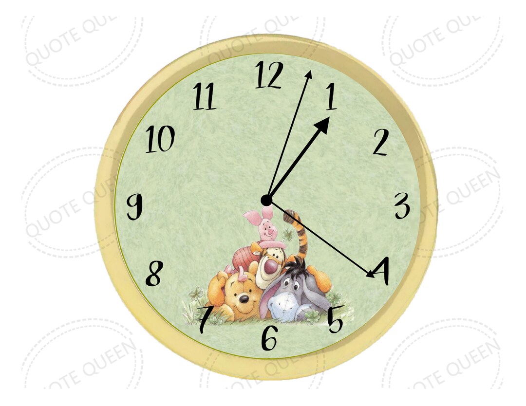 Winnie the Poo Clock, Baby Nursery Clock, Nursery Decor, Baby Room