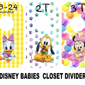 Mickey Mouse, Minnie Mouse, Babies Closet Dividers, 6.75 x 3.5 inches, Baby Shower Gift, Baby Nursery image 3