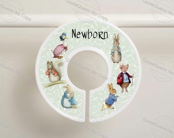 Peter Rabbit Nursery Closet Dividers, Baby Clothes Organizer (Set of 9, Newborn-3T)