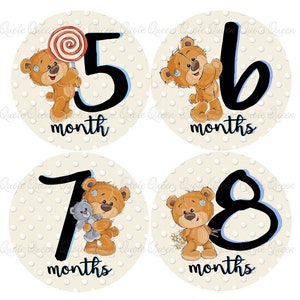 FREE GIFT, Baby Bear Monthly Stickers, Bear Monthly Stickers, Monthly Stickers, Onesie Stickers, Baby Gift, Baby Shower Gift image 2