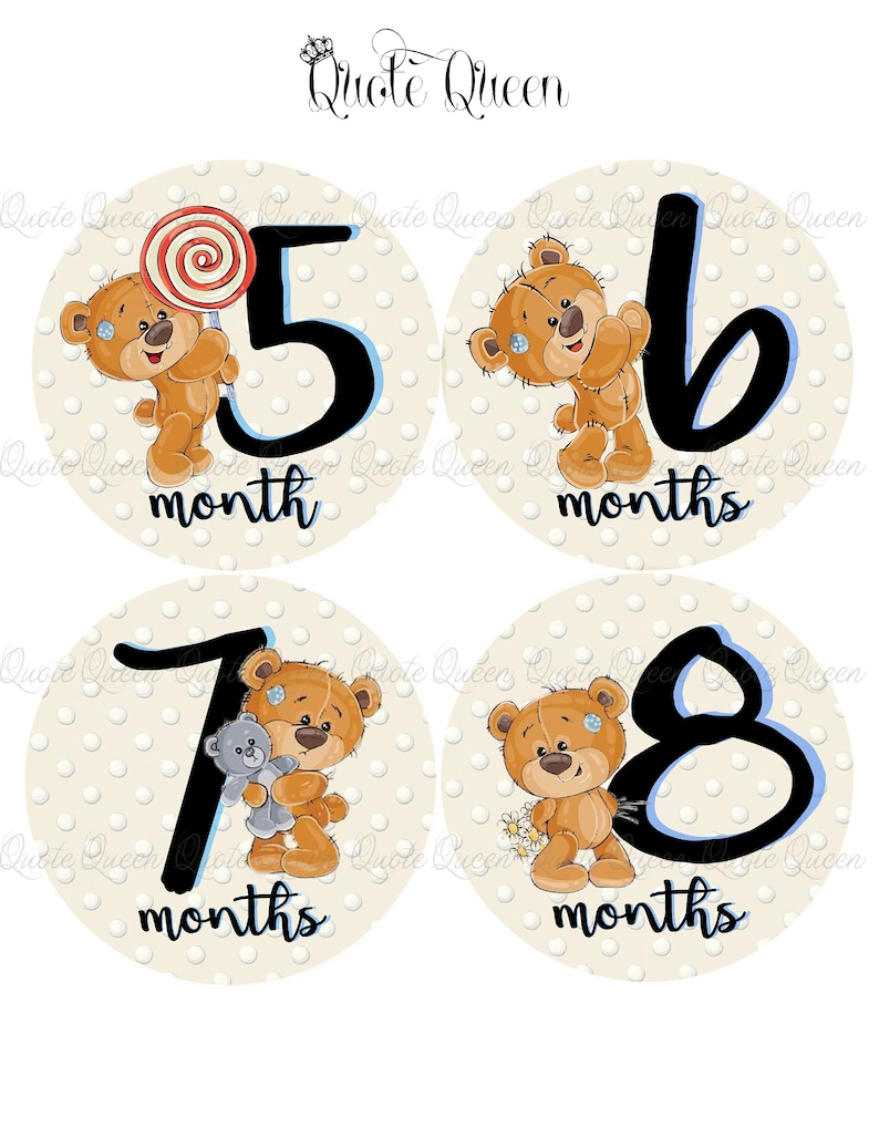 FREE GIFT, Baby Bear Monthly Stickers, Bear Monthly Stickers, Monthly Stickers, Onesie Stickers, Baby Gift, Baby Shower Gift image 2