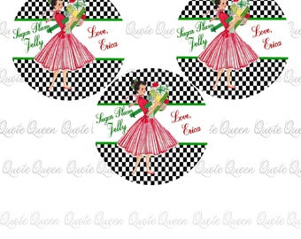 Personalized Christmas Stickers, Vintage Snowman Labels, 2" Glossy