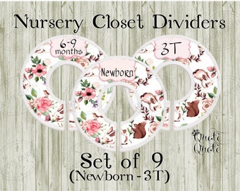 Bunny Rabbit Nursery Closet Dividers, Baby Rabbit, Nursery Clothes Dividers, Rabbit, Shower Gift, Clothes Dividers