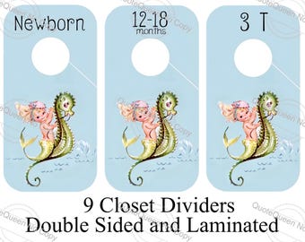 Vintage Mermaid Baby Closet Dividers Nursery Set