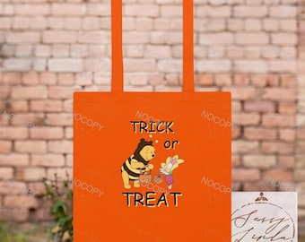Halloween Trick or Treat Tote Bag | 100% Cotton, Printed Both Sides