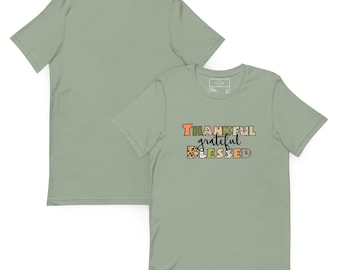 Grateful Thankful Blessed Unisex Adult T‑Shirt – Soft, Lightweight & Artist‑Designed