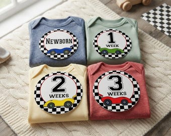 Race Car Baby Monthly Stickers, Shower Gift