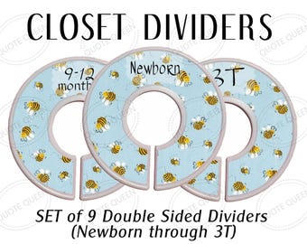Baby Bees Nursery Closet Dividers, Newborn-3T, Set of 9