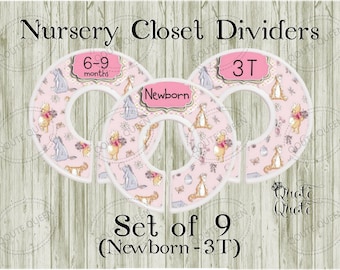 Winnie the Pooh Nursery Closet Dividers, Baby Clothes Organizer